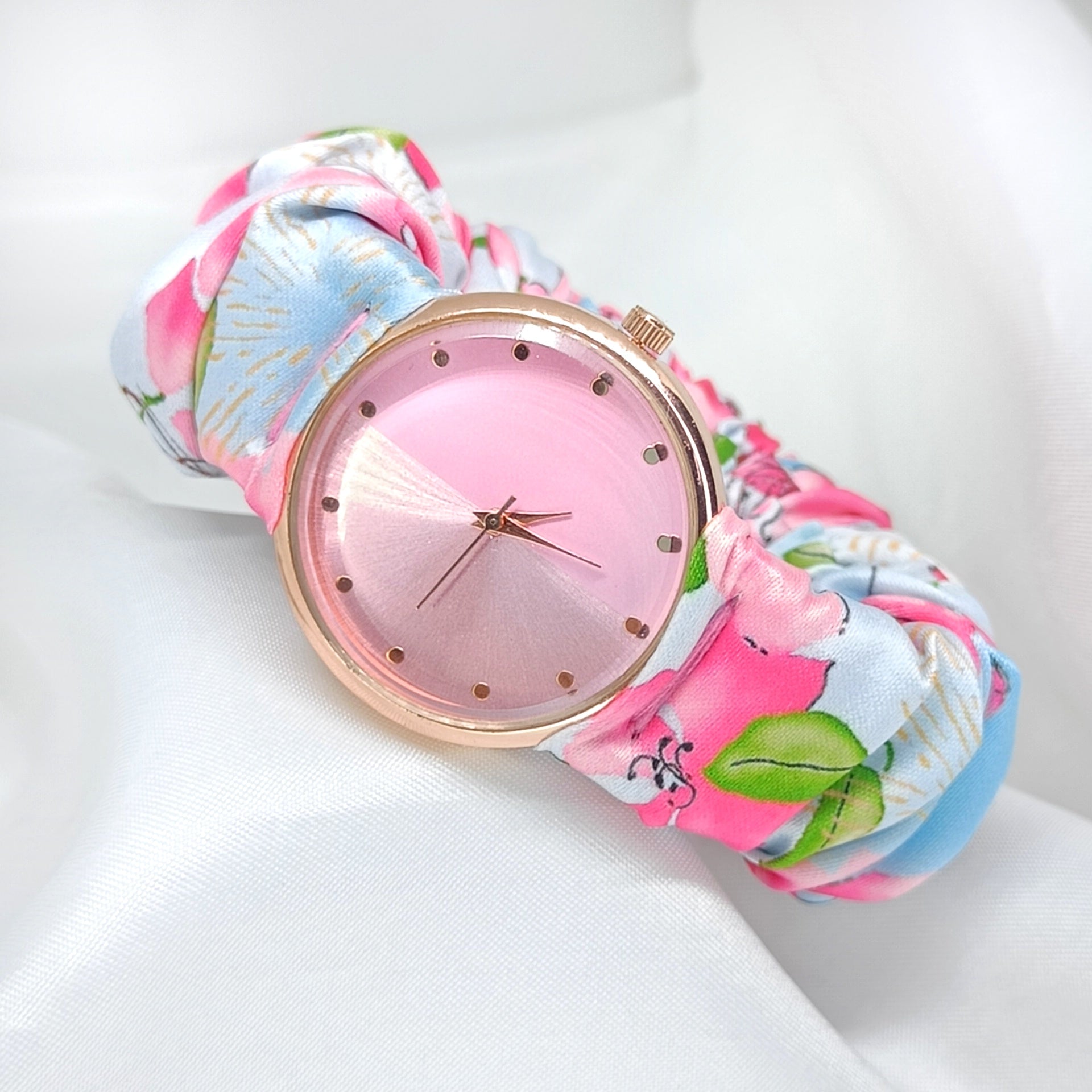 Spring Petals - Fairy & Rose Printed Scrunchie Watch