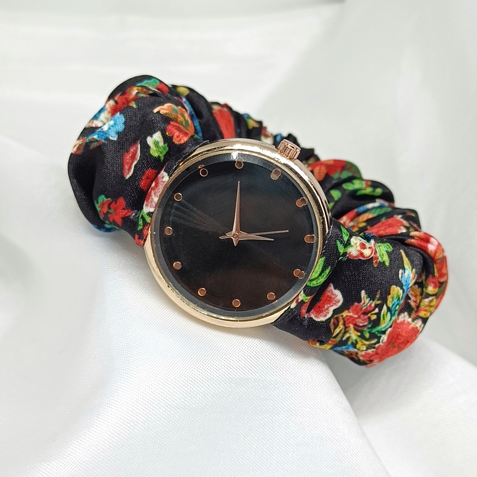 Midnight Garden - Fairy & Rose Printed Scrunchie Watch