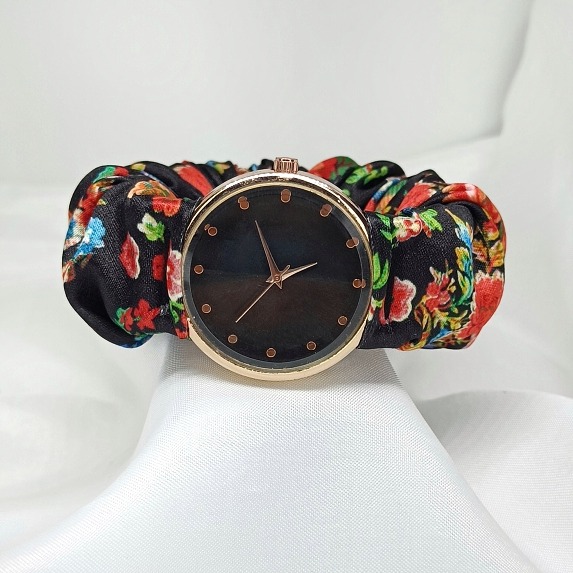 Midnight Garden - Fairy & Rose Printed Scrunchie Watch