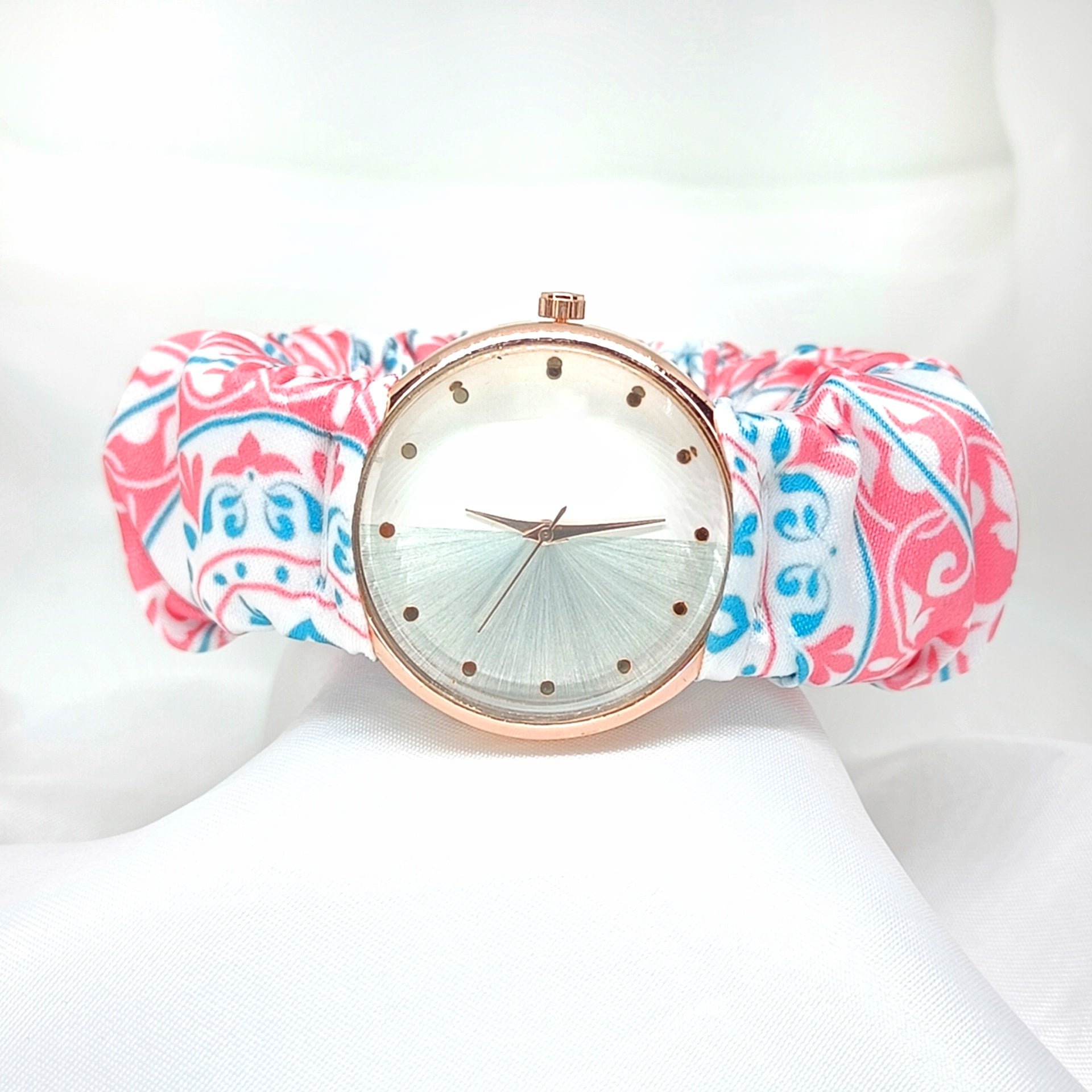 Vintage Charm - Fairy & Rose Printed Scrunchie Watch