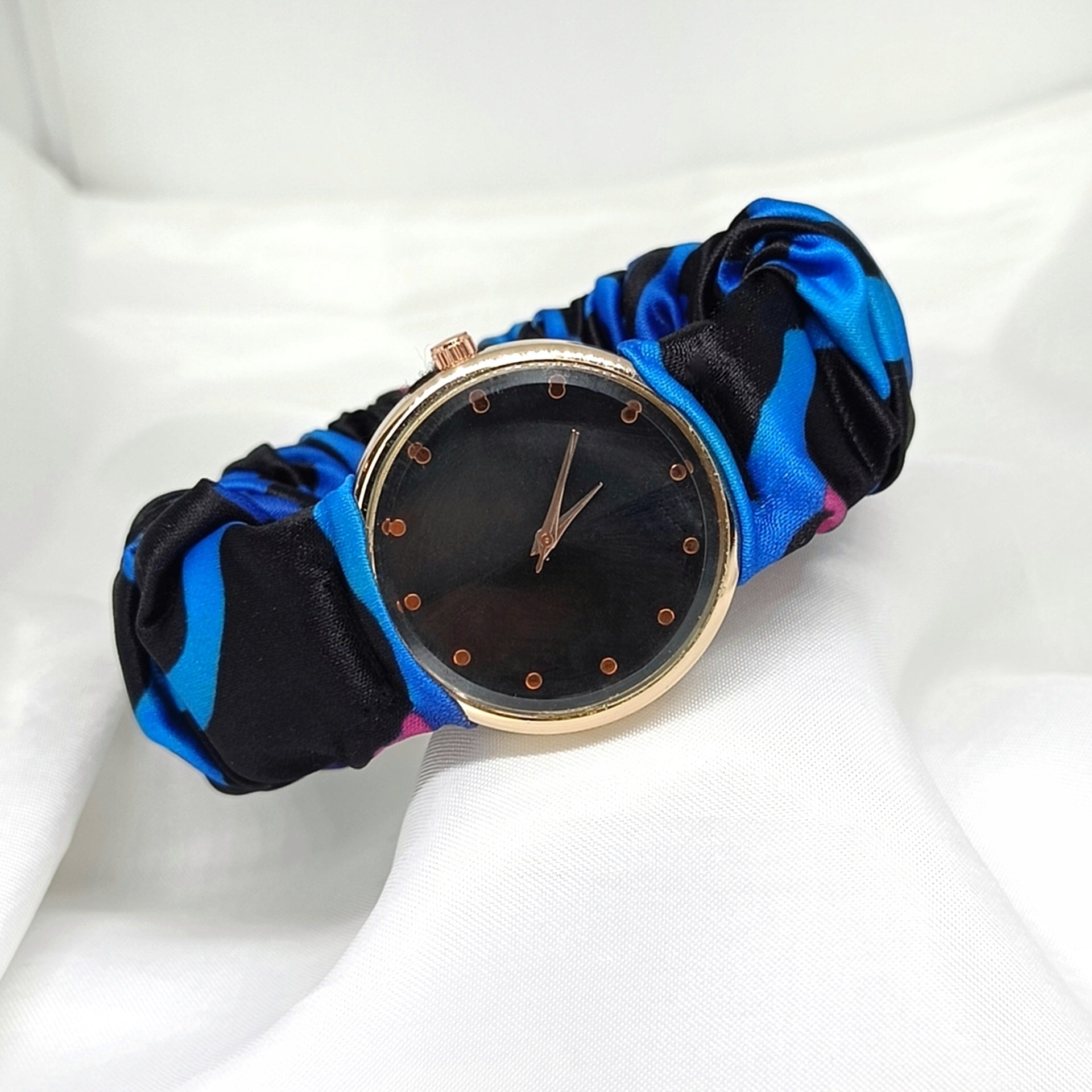 Midnight Cheetah - Fairy & Rose Printed Scrunchie Watch