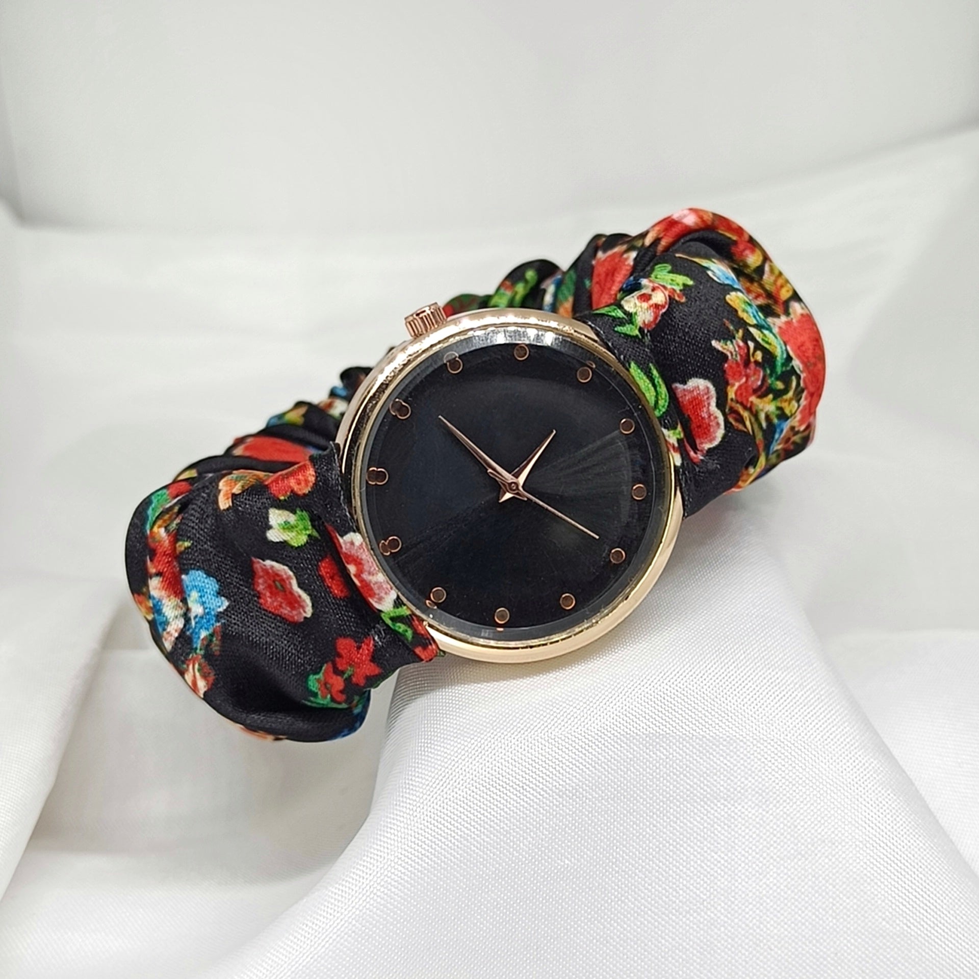 Midnight Garden - Fairy & Rose Printed Scrunchie Watch