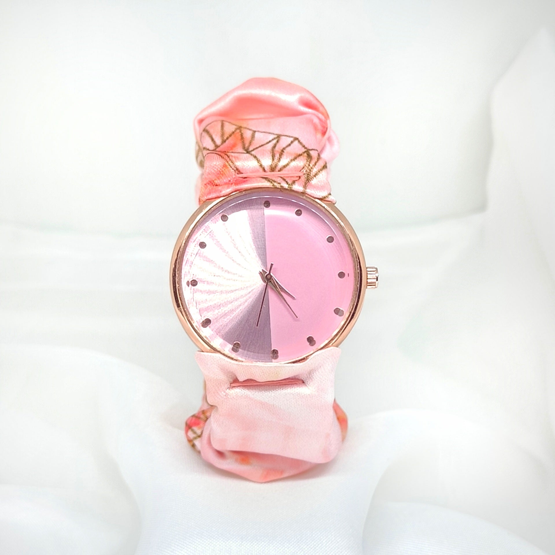 Peach Sky - Fairy & Rose Printed Scrunchie Watch