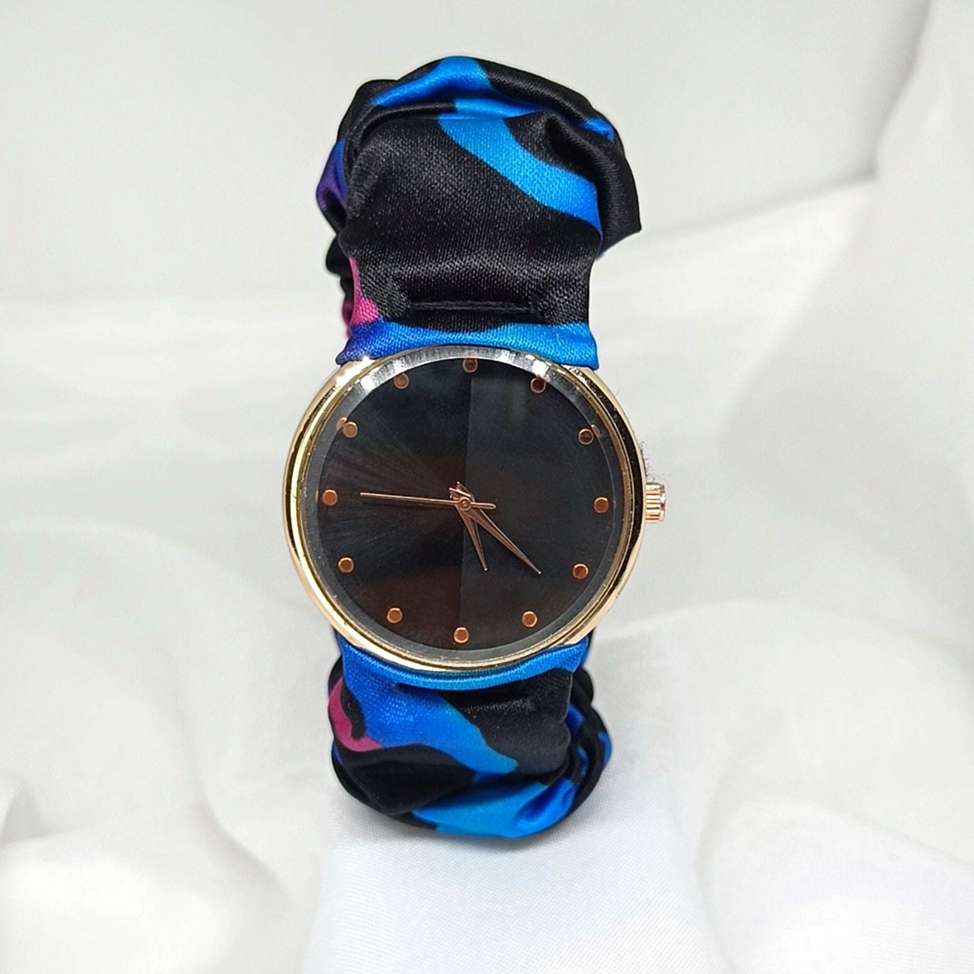 Midnight Cheetah - Fairy & Rose Printed Scrunchie Watch