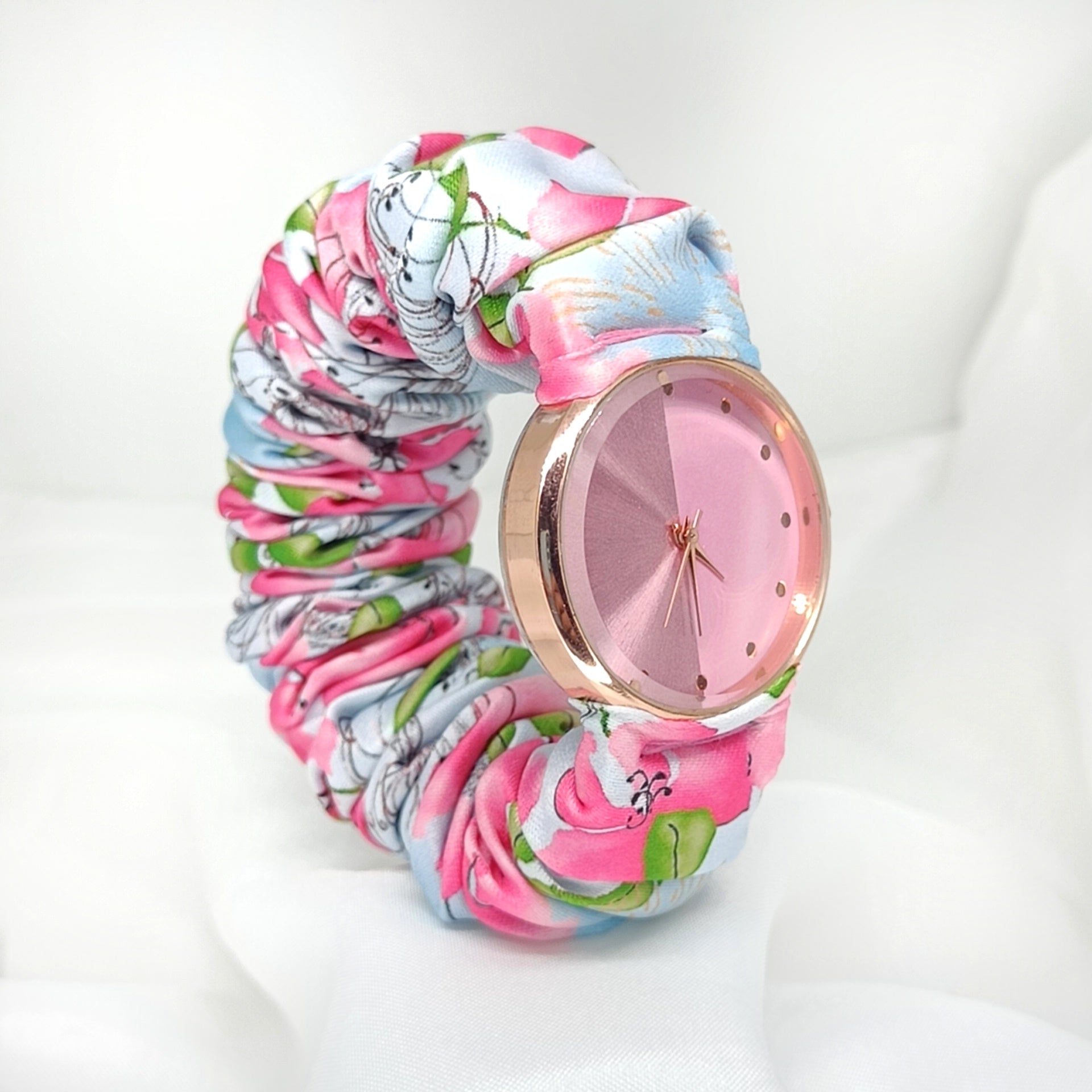 Spring Petals - Fairy & Rose Printed Scrunchie Watch