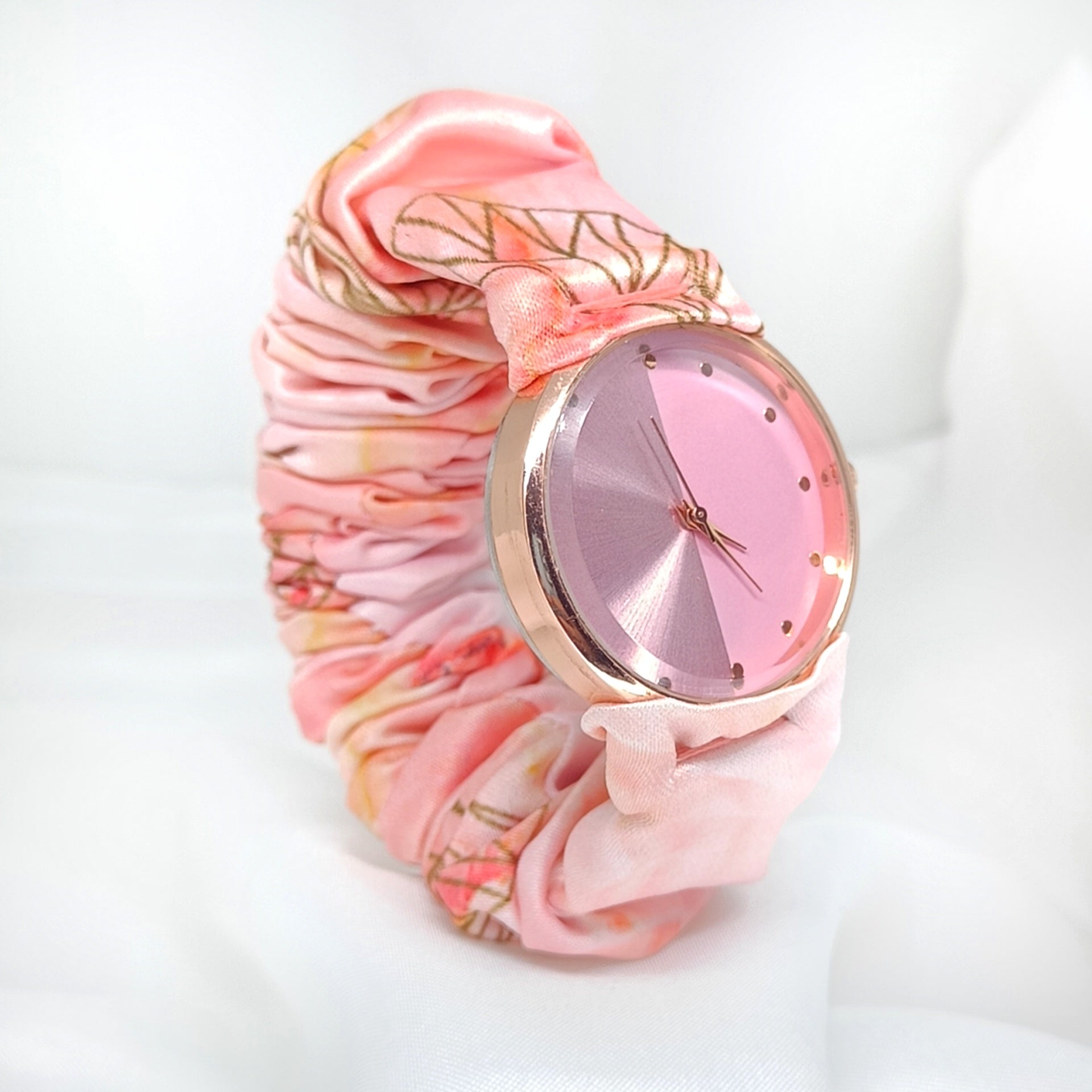 Peach Sky - Fairy & Rose Printed Scrunchie Watch