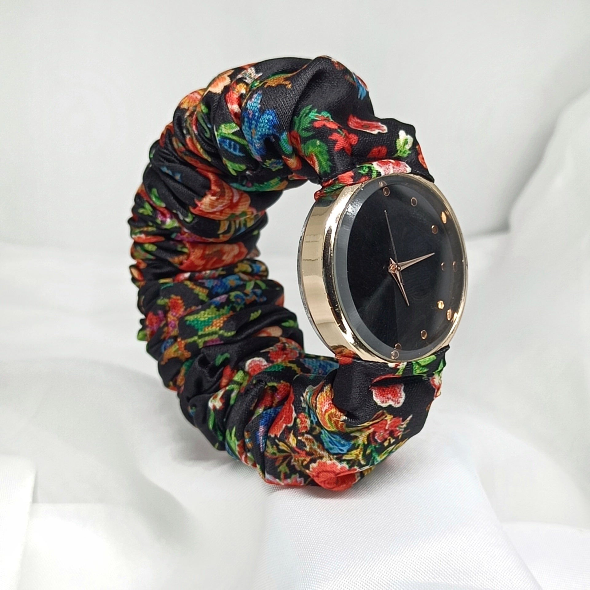 Midnight Garden - Fairy & Rose Printed Scrunchie Watch