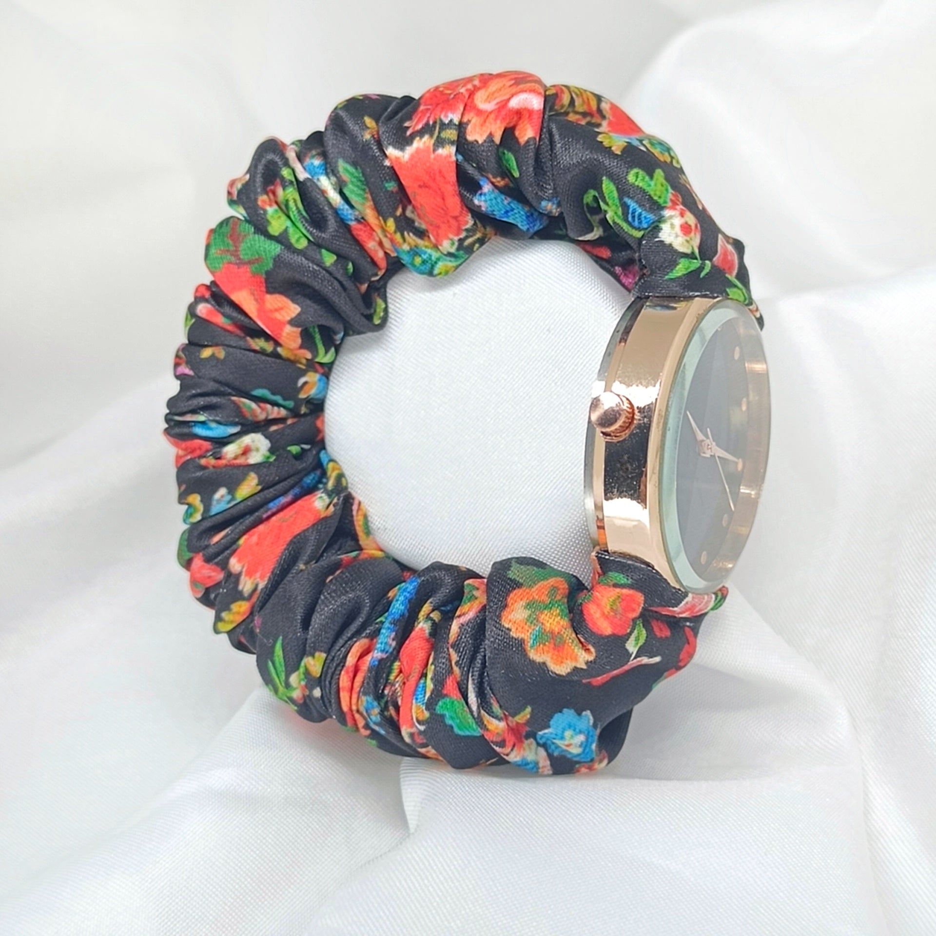 Midnight Garden - Fairy & Rose Printed Scrunchie Watch